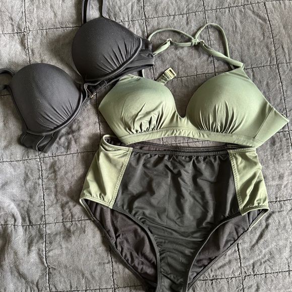 Athleta Olive and Black Bikini Set - Picture 1 of 5